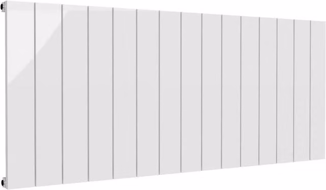 Bathroom Kingdom Casina White Single Flat Panel Horizontal Aluminium Radiator W: 142 cm, H: 60 cm