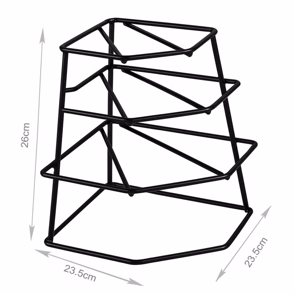 Nordara Black 4 Tier Corner Plate Organiser Kitchen Plastic Rack – 2