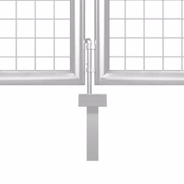 Berkfield Home Durable Steel Garden Gate, Silver, W: 350 cm, H: 75 cm