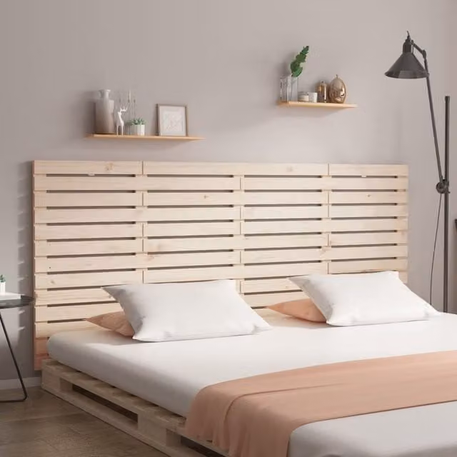 Berkfield Home Solid Wood Pine Wall Headboard in Brown, W: 156 cm, D: 3 cm, H: 91.5 cm – 1