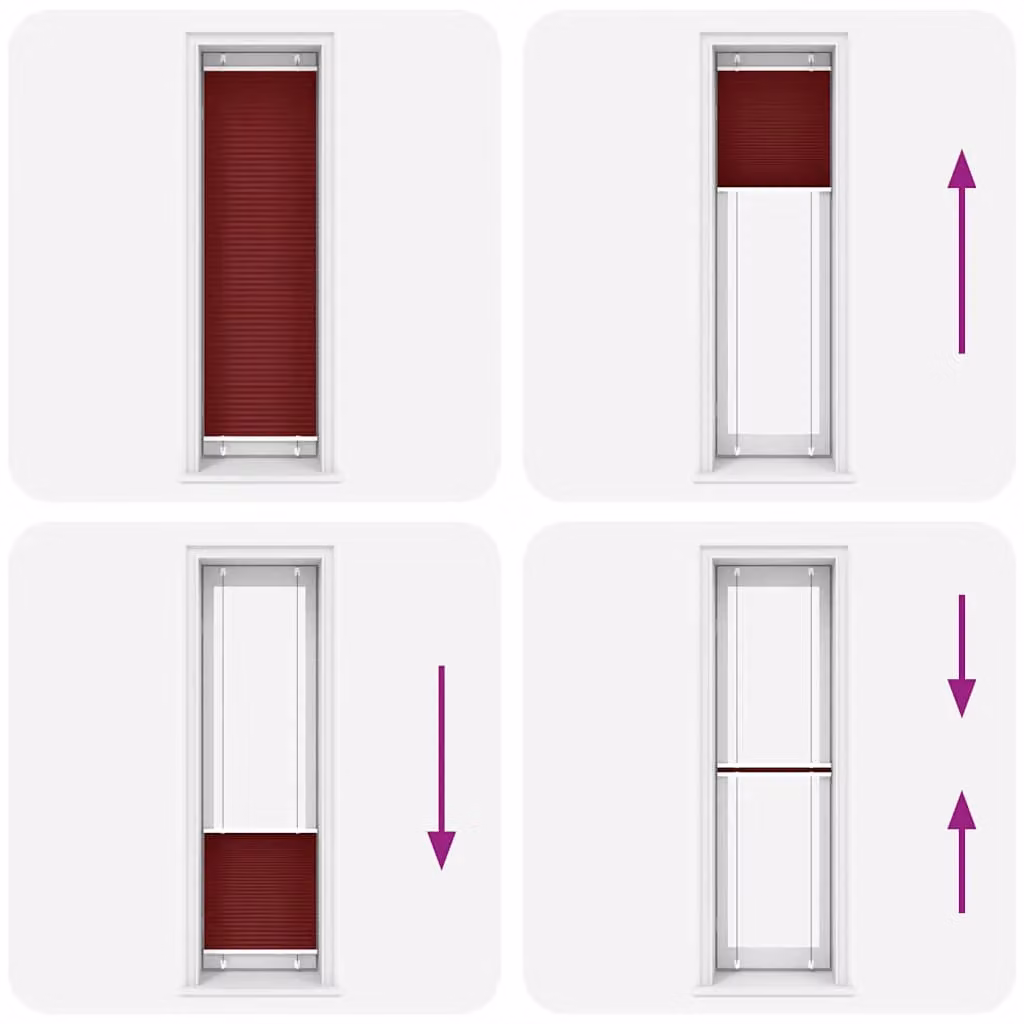 Berkfield Home Single Pleat Corded Blind in Bordeaux Red, W: 60 cm, H: 200 cm – 4