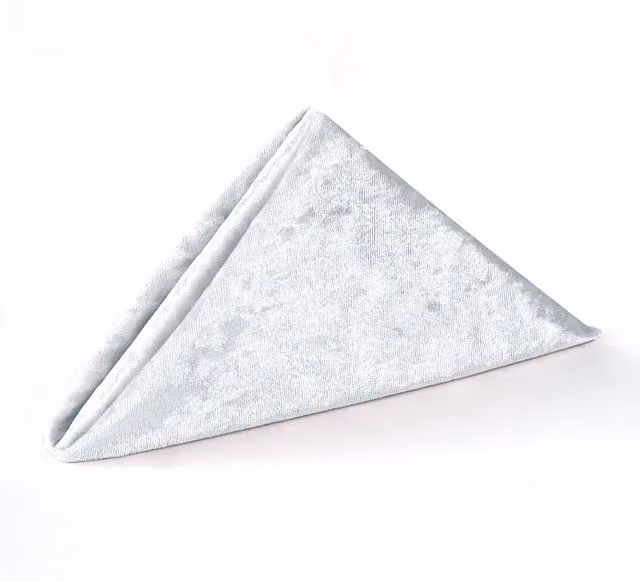 Neel Blue White Diamond Velvet Napkin with Hemmed Edges
