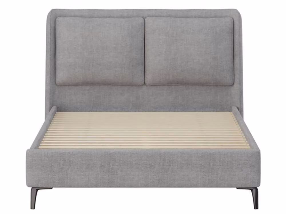Snuggle Beds Cecilia Pillow Back Upholstered Bed Frame in Grey Silver, King Size (180 x 200 cm) – 2