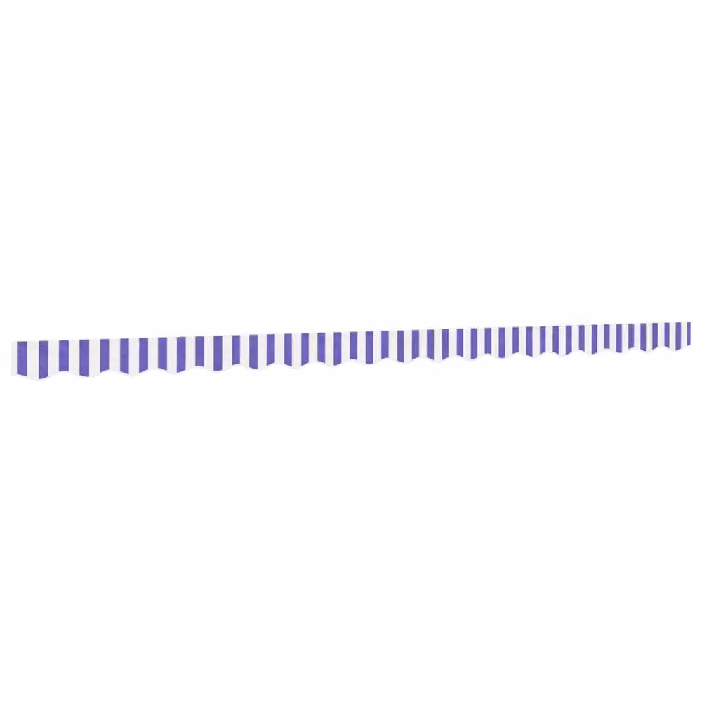 Berkfield Home Replacement Awning Valance Fabric in Blue and White Stripe, 4.5 m – 1
