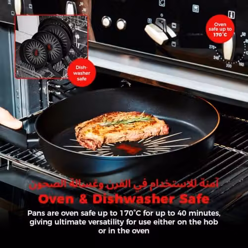 Tower SmartStart Non-Stick Aluminium Frying Pan, Black, 24cm – 6
