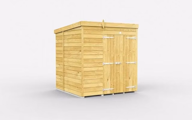 Buttercup Farm Brown Pent Shed with Double Doors and No Windows, W/D/H: 185 x 178 x 201 cm – 1