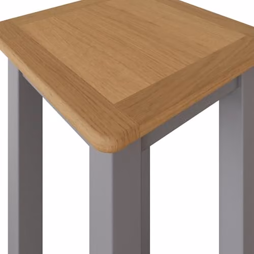 FWStyle Dove Grey End Side Table with Oak Top, W/D/H: 55 x 27 x 24 cm – 3