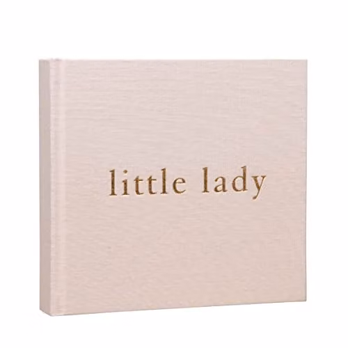 Bambino by Juliana Little Lady Linen Photo Album in Pink and Gold