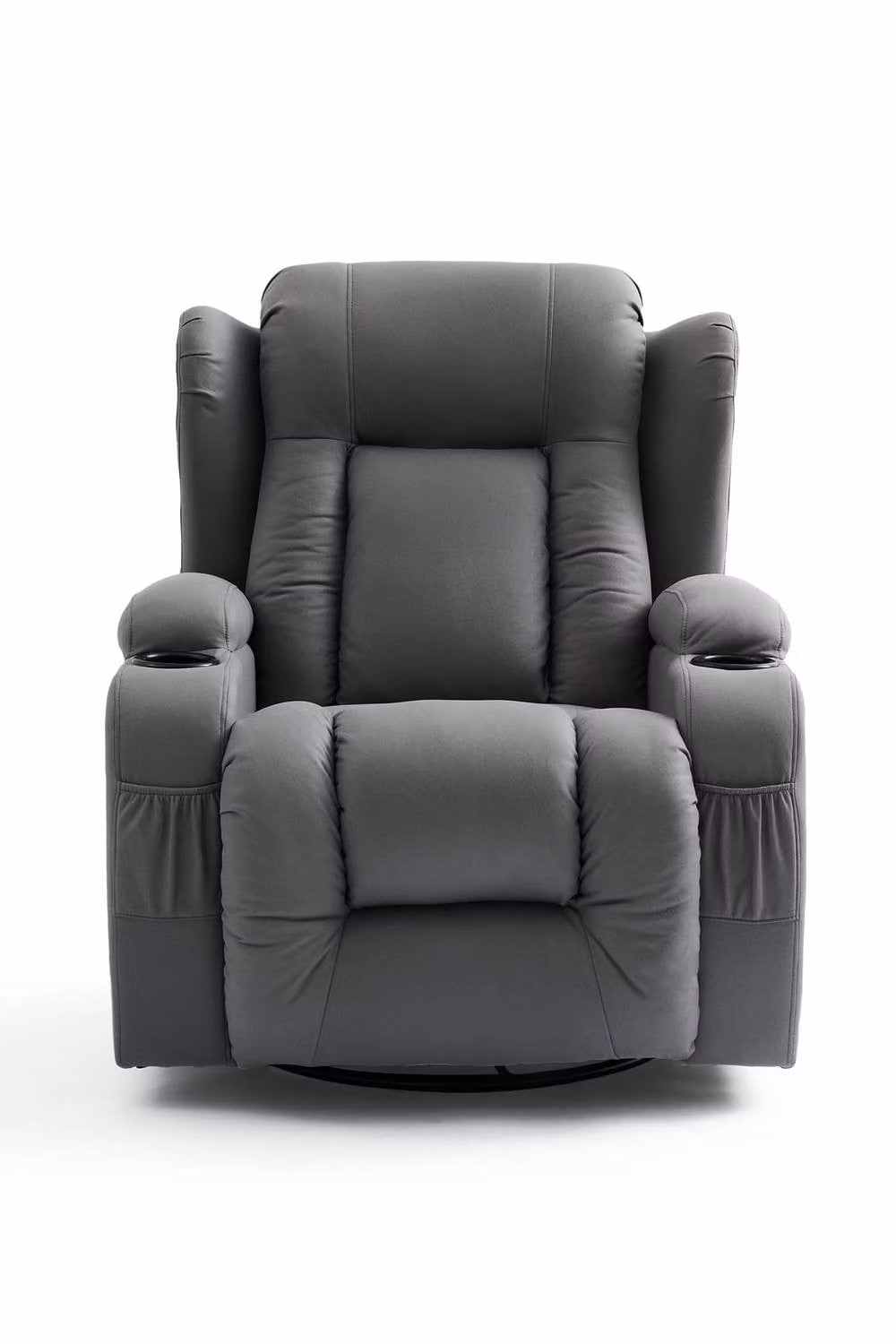 More4Homes Caesar 4 Piece Manual Recliner Sofa Set in Grey Technology Fabric with Drinks Console – 1