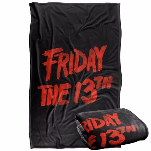 Warner Bros. Friday The 13th Logo Silky Touch Super Soft Fleece Throw Blanket, Multicolour, W: 91.44 cm x L: 147 cm – 1