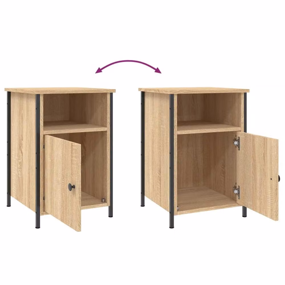 Berkfield Home Elegant Bedside Cabinet in Sonoma Oak, Light Tan, W/D/H: 40 x 42 x 60 cm – 4