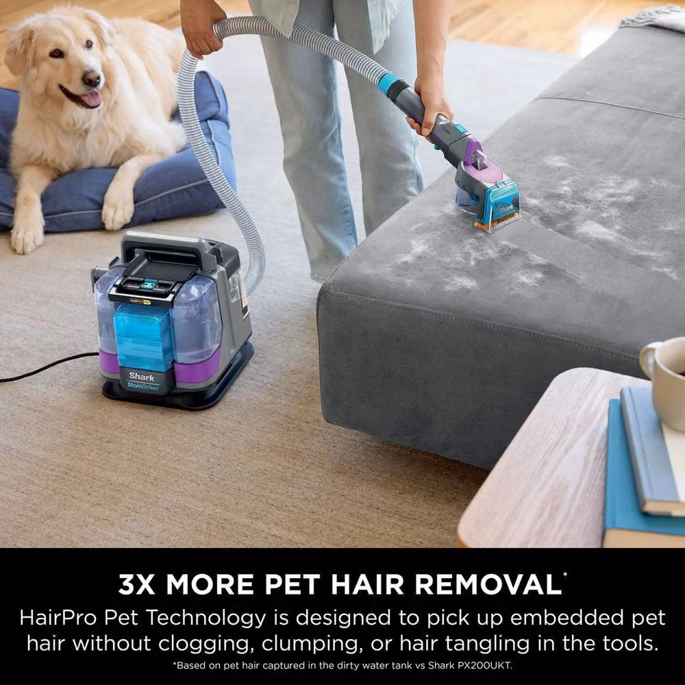 Shark StainStriker HairPro Pet Stain and Spot Cleaner Handheld Steam Cleaner PX250UKT in Silver – 3