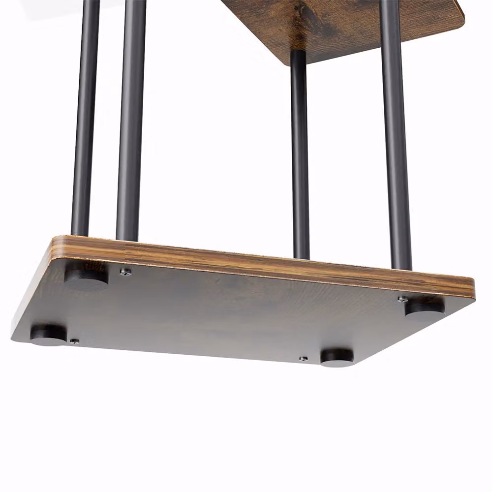 Living and Home 5-Tier Minimalist Corner Plant Stand in Brown MDF – 4