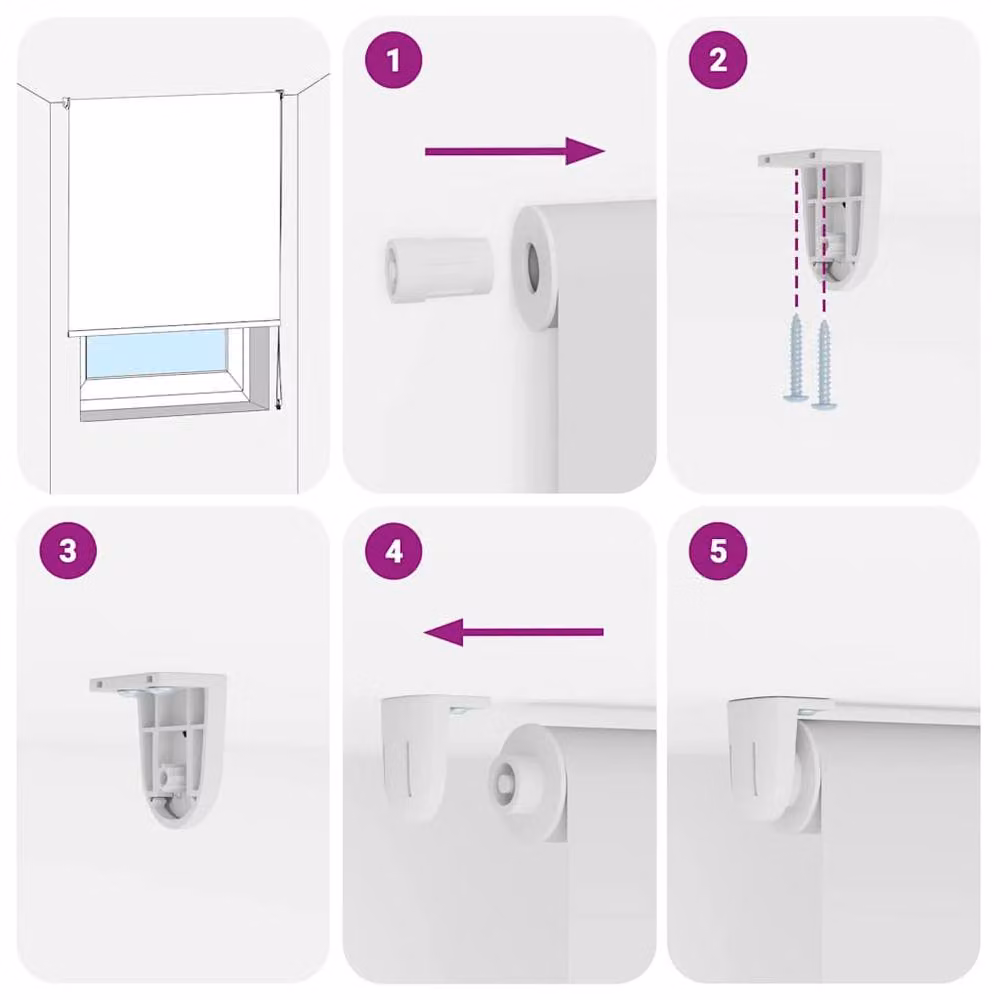 Berkfield Home Shower Roller Blind in White, W/H: 90 x 240 cm
