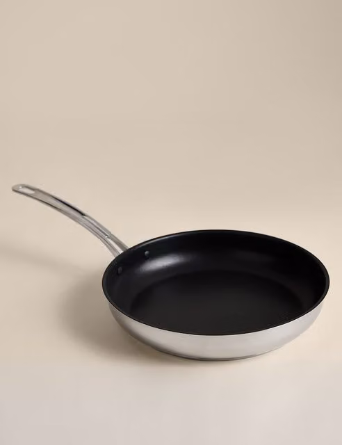 M&S Non-Stick Stainless Steel Frying Pan, Silver, 28 cm