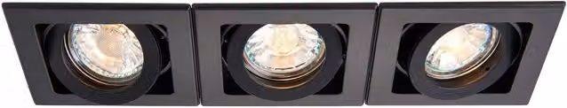 Loops Triple Adjustable Recessed LED Downlight in Black Aluminium with GU10 Compatibility – 2