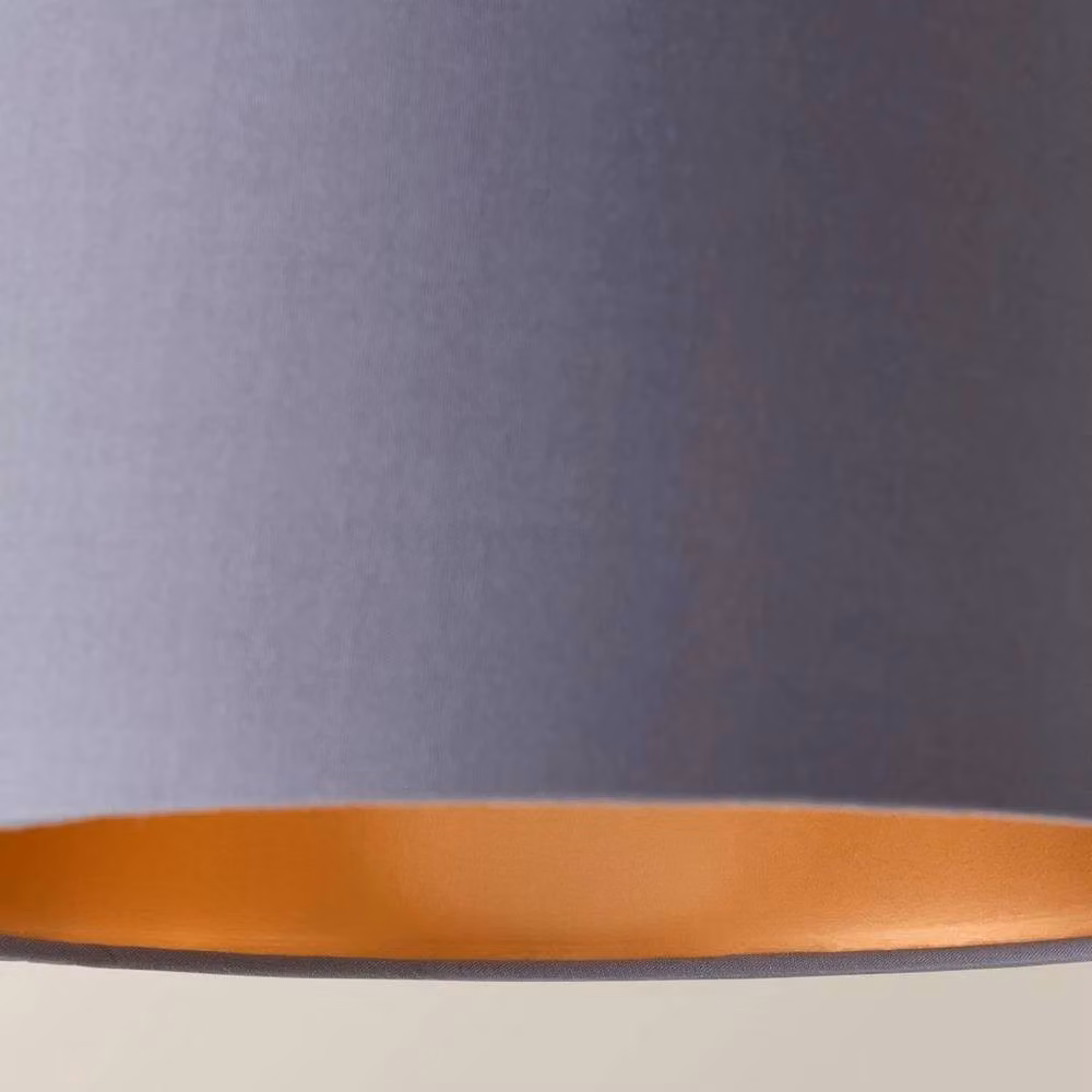 FORGEVIO Modern Cylinder Lampshade Ceiling Light in Grey and Copper – 2