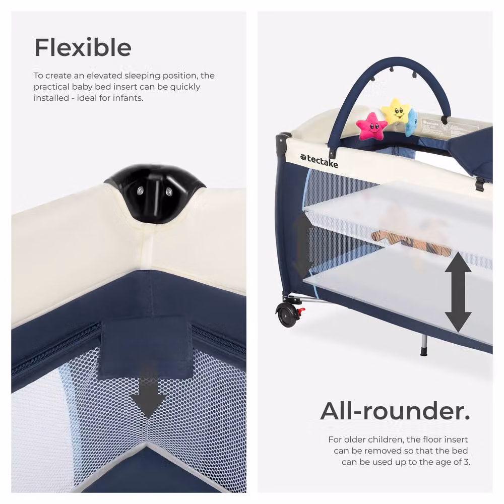 tectake Large Travel Cot for Dogs in Blue – 3