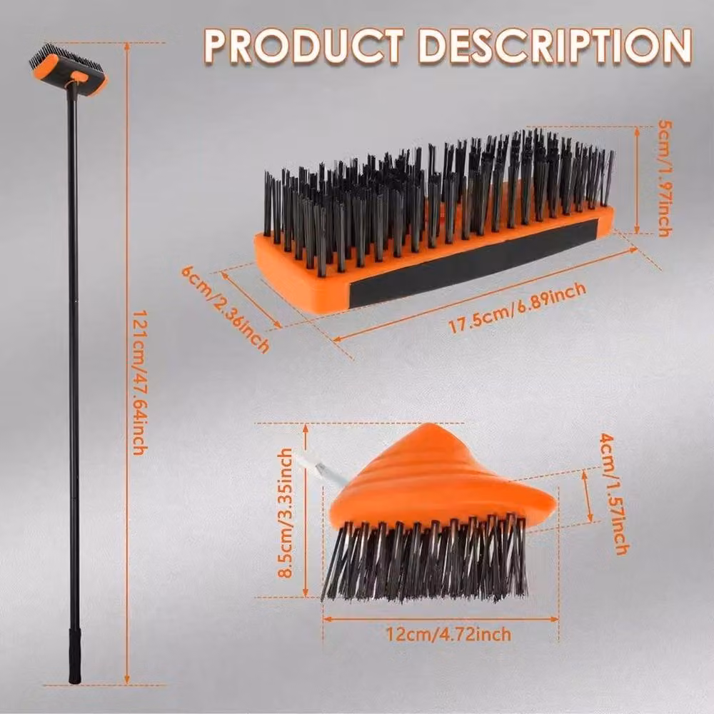 NESTLUNE 3 in 1 Patio Weed Remover and Block Paving Brush, Orange, 1.25kg – 2