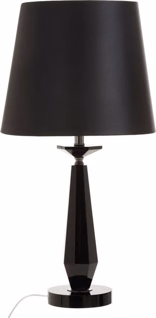 Orsina Black Crystal Table Lamp with Metal Base and Round Fabric Shade – 1