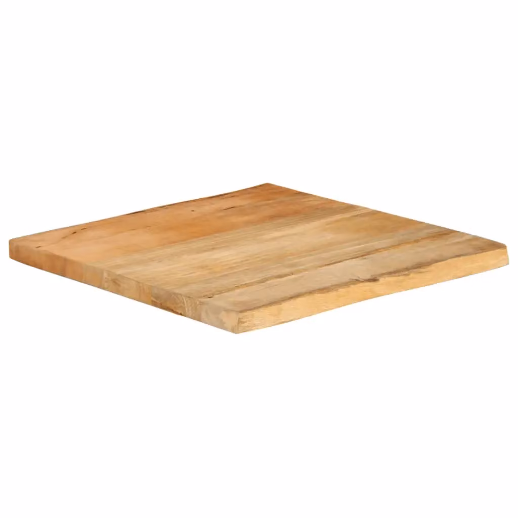Berkfield Home Rustic Live Edge Solid Mango Wood Table Top, Brown, W: 40 cm, D: 40 cm, H: 2.5 cm – 2