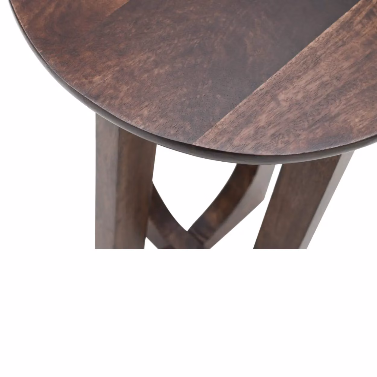 IH Design Nolan Round Mango Wood Coffee Table in Brown, Diameter: 80 cm, Height: 45 cm – 4