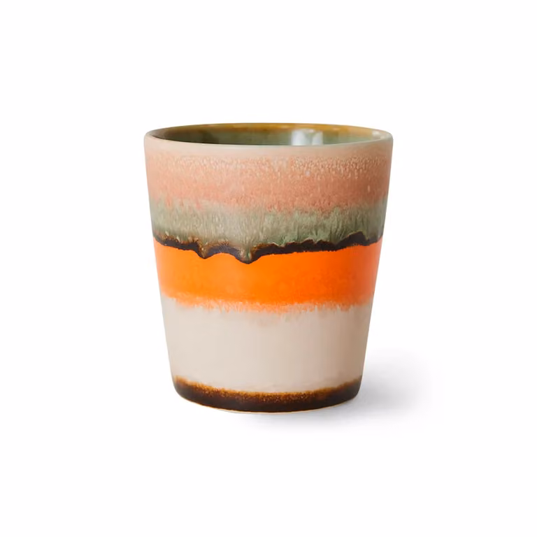 HKLIVING Burst 70s Ceramic Stoneware Coffee Mug, Multicolour, 230 ml