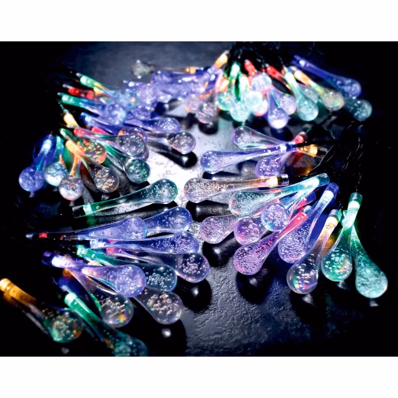mysmartbuy 50 LED Multicolour Solar Powered Drop String Fairy Lights – 3