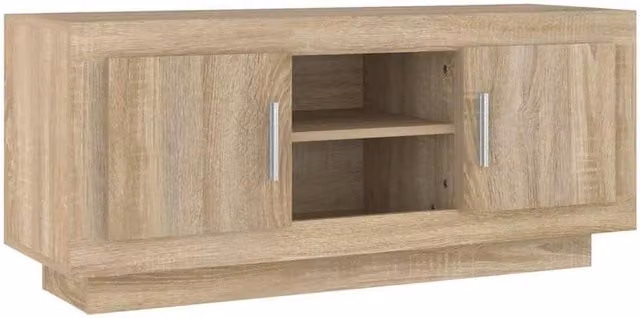 Berkfield Home Modern TV Cabinet in Sonoma Oak Beige, W/D/H: 102 x 35 x 45 cm – 1