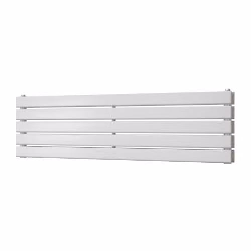 UK Radiators Typhoon Axis White Flat Tube Horizontal Designer Radiator, W: 120 cm, H: 34 cm