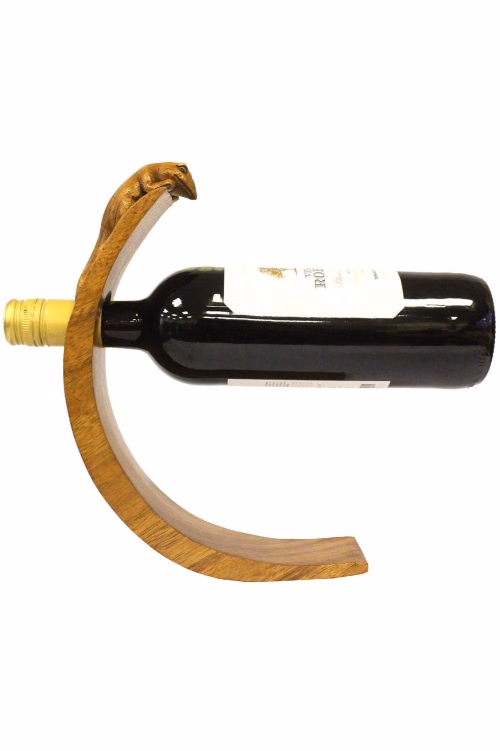 KDMD Gecko Handcrafted Natural Suar Wood Wine Holder in Brown – 2