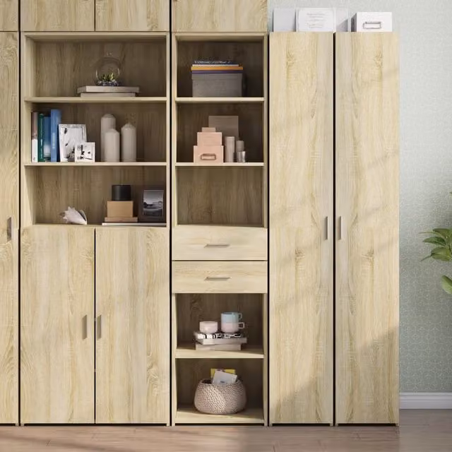 Berkfield Home Sonoma Oak Highboard in Brown, W/D/H: 45 x 42.5 x 185 cm – 1