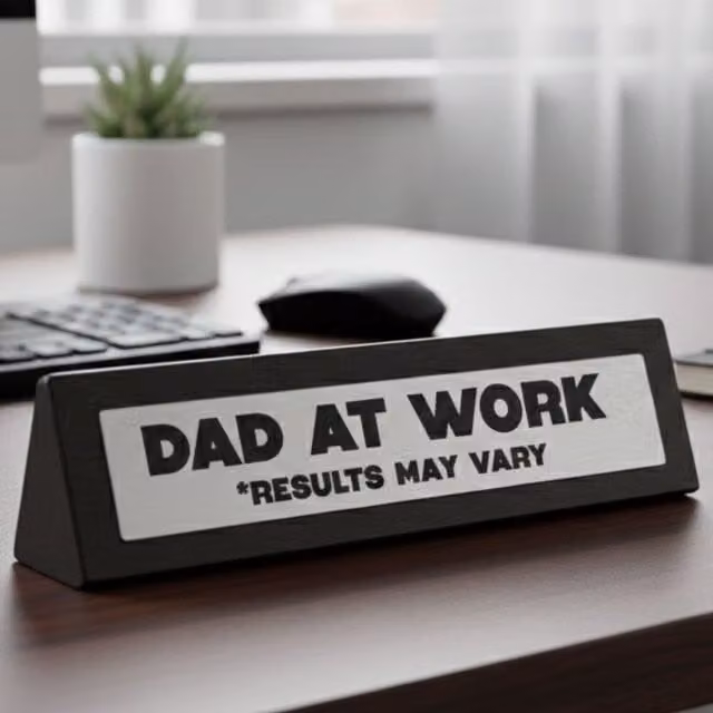 Boxer Gifts Dad at Work Funny Black Wooden Tabletop Desk Sign