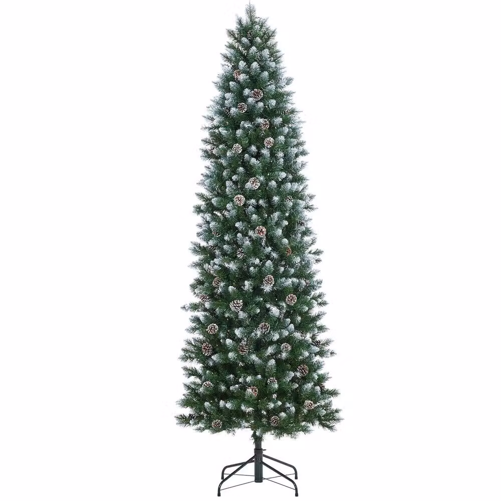 London Boutique 6ft Pre-Lit Artificial Pencil Spruce Christmas Tree in Green – 2