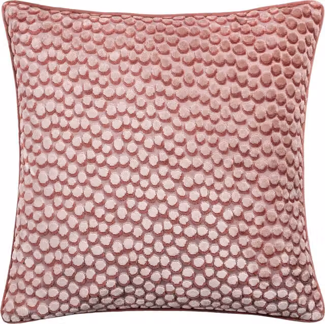 Make it a Home Lanzo Cut Velvet Piped Square Cushion in Plaster Pink