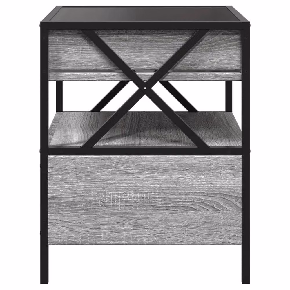 Berkfield Home Infinity LED Decorative Bedside Table in Grey Sonoma, W/D/H: 40 x 40 x 51 cm – 3