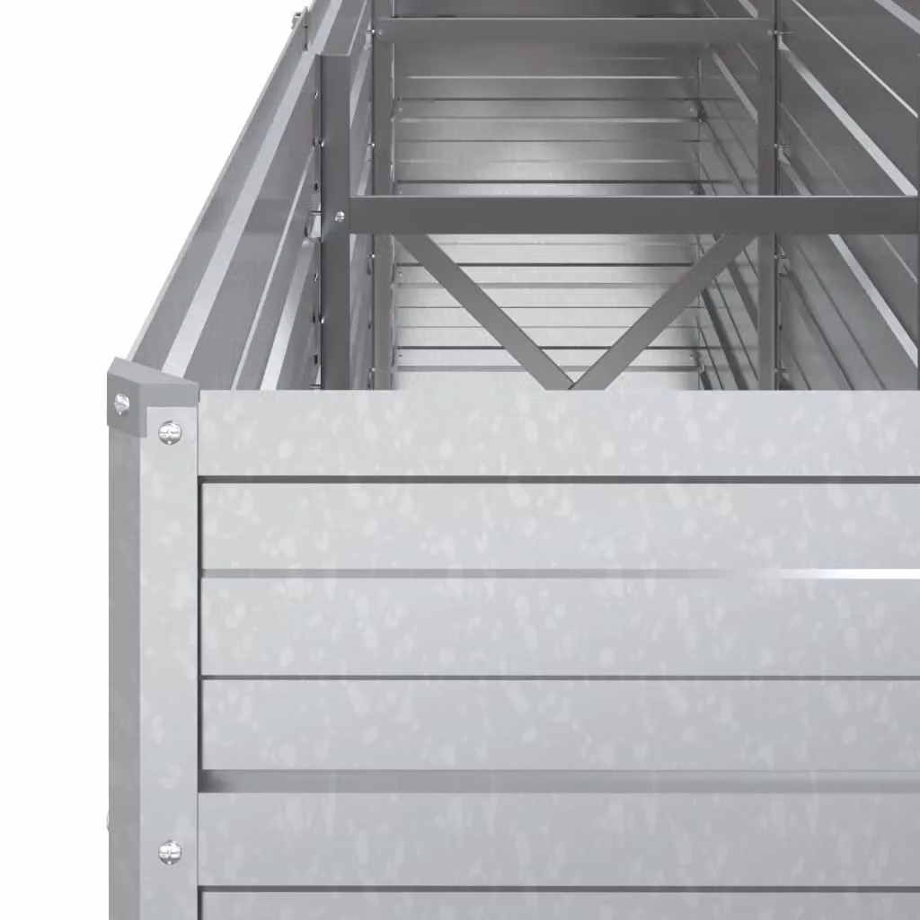 Berkfield Home Garden Galvanised Steel Raised Bed in Silver, W: 240 cm, D: 40 cm, H: 77 cm – 3