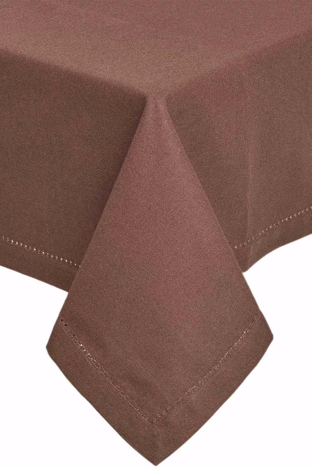 Homescapes Plain Cotton Rectangular Tablecloth in Brown, W: 178 cm, L: 300 cm – 2