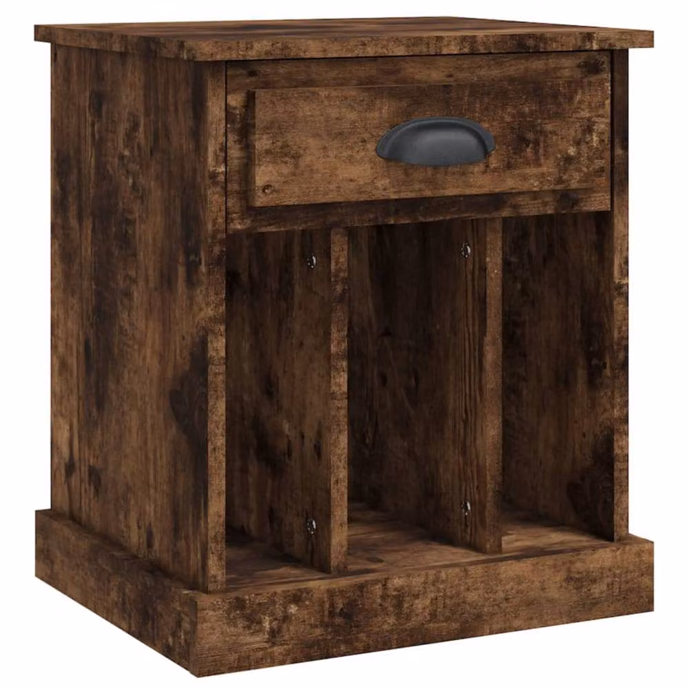 Berkfield Home Elegant Bedside Cabinet in Smoked Oak Brown, W/D/H: 43 x 36 x 50 cm – 2