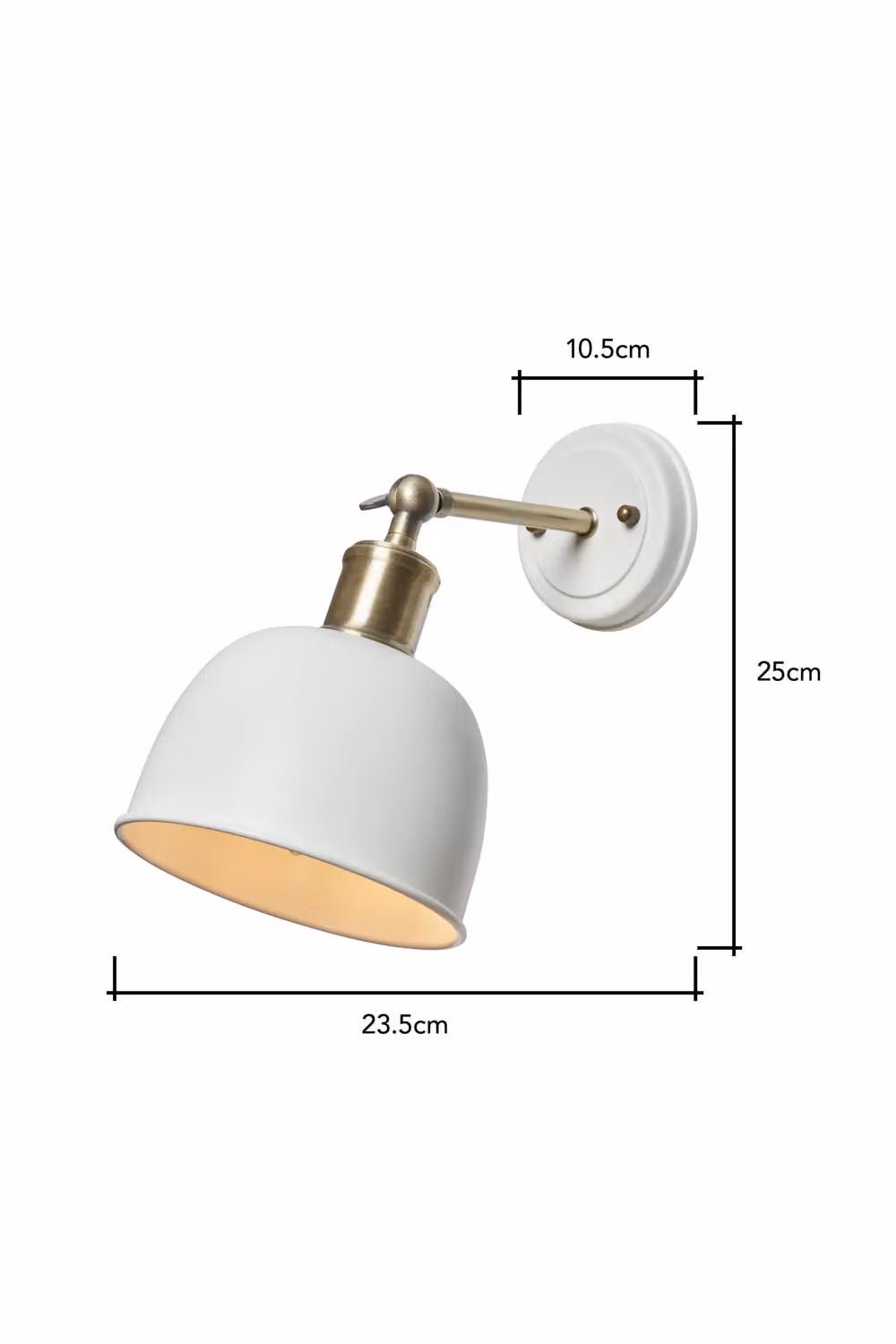 BHS Lighting Dale Galley Adjustable Dome Wall Light in Gold/Brass – 3