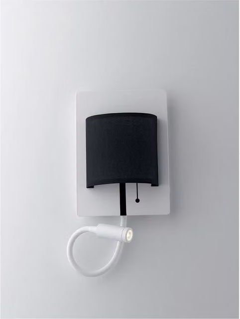 Netlighting POP LED 2 Light Reading Wall Lamp, White and Black, W/D/H: 22 x 16 x 7.5 cm