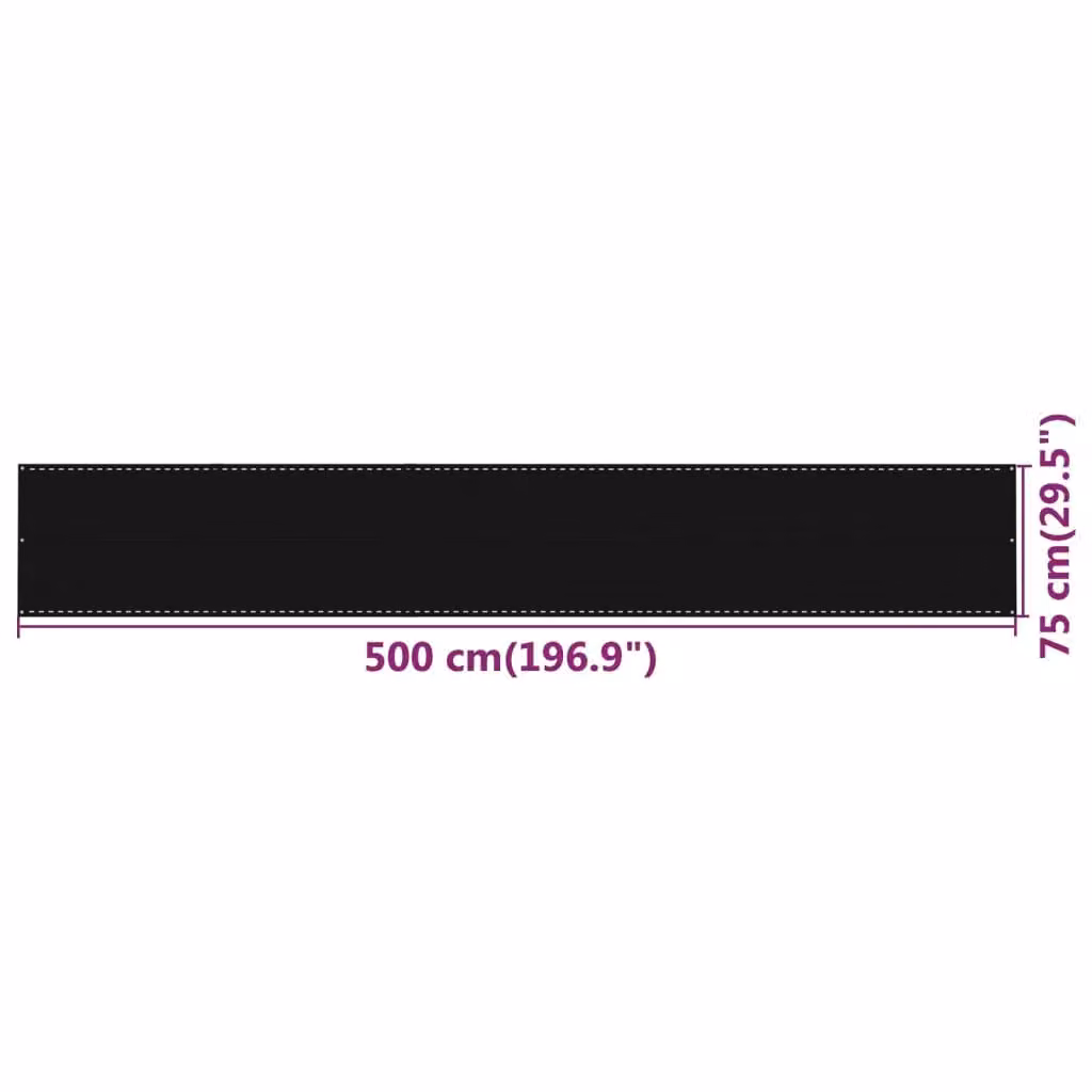 Berkfield Home Black HDPE Balcony Screen W/H: 75 x 500 cm – 3
