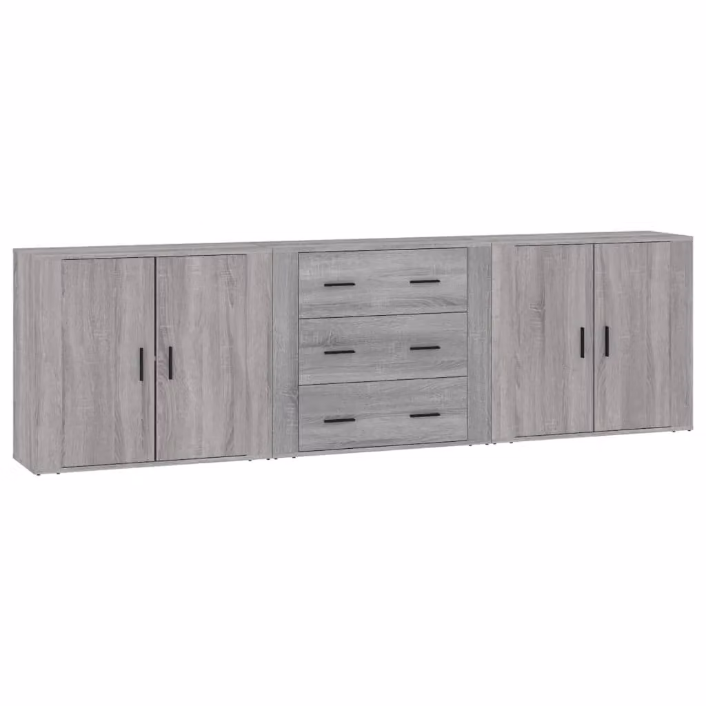 Berkfield Home 3-Piece Sideboard Set in Grey Sonoma Matt Engineered Wood – 2