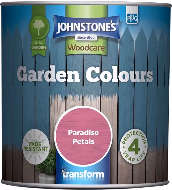 Johnstone's Garden Colours Paradise Petals Pink Exterior Wood Paint, 1L – 2