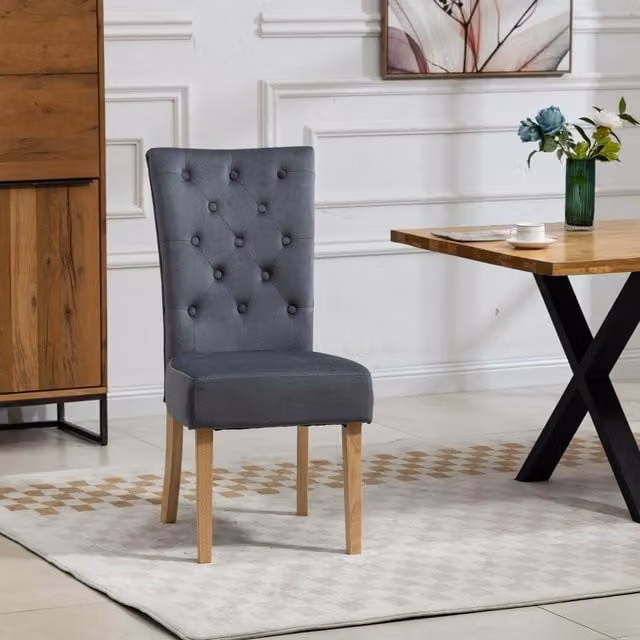 Artemis Home Pienza Velvet Dining Chairs, Set of 2, Grey