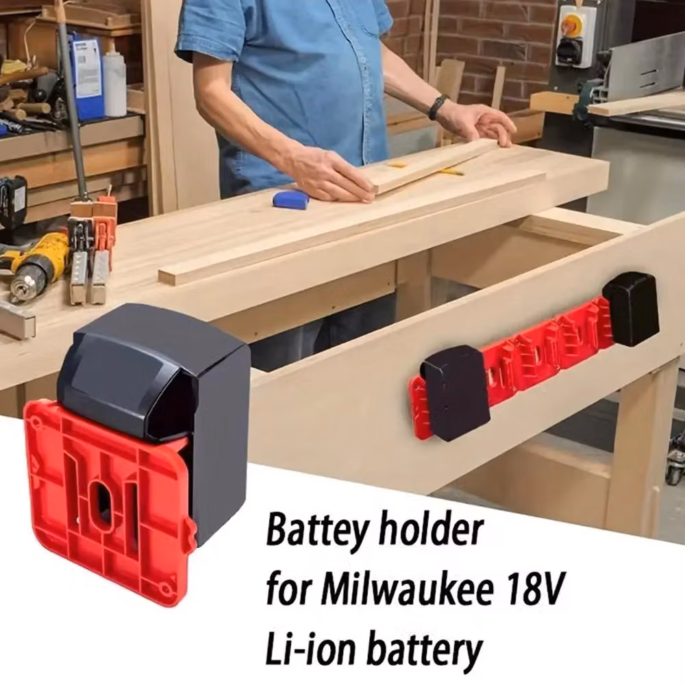 Milwaukee M18 18V Battery Wall Mount Holders, 11 Pack, Red – 7
