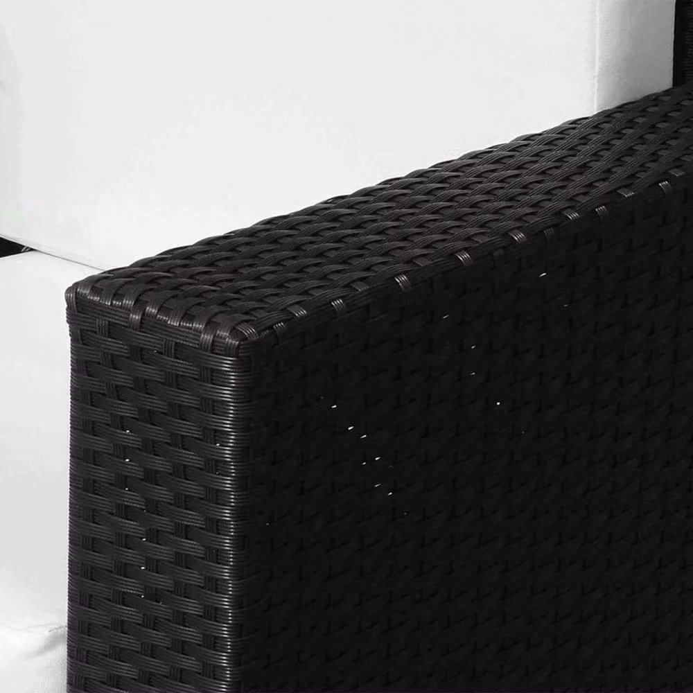 Wyld Haus Raco Black Rattan Outdoor Armchair with Cream Cushions – 6