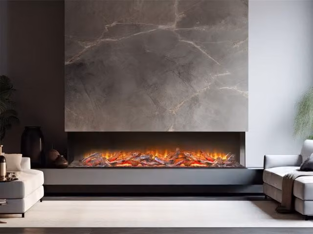 Acantha Fires & Fireplaces Ignis 2000 Panoramic Black Electric Media Wall Fire