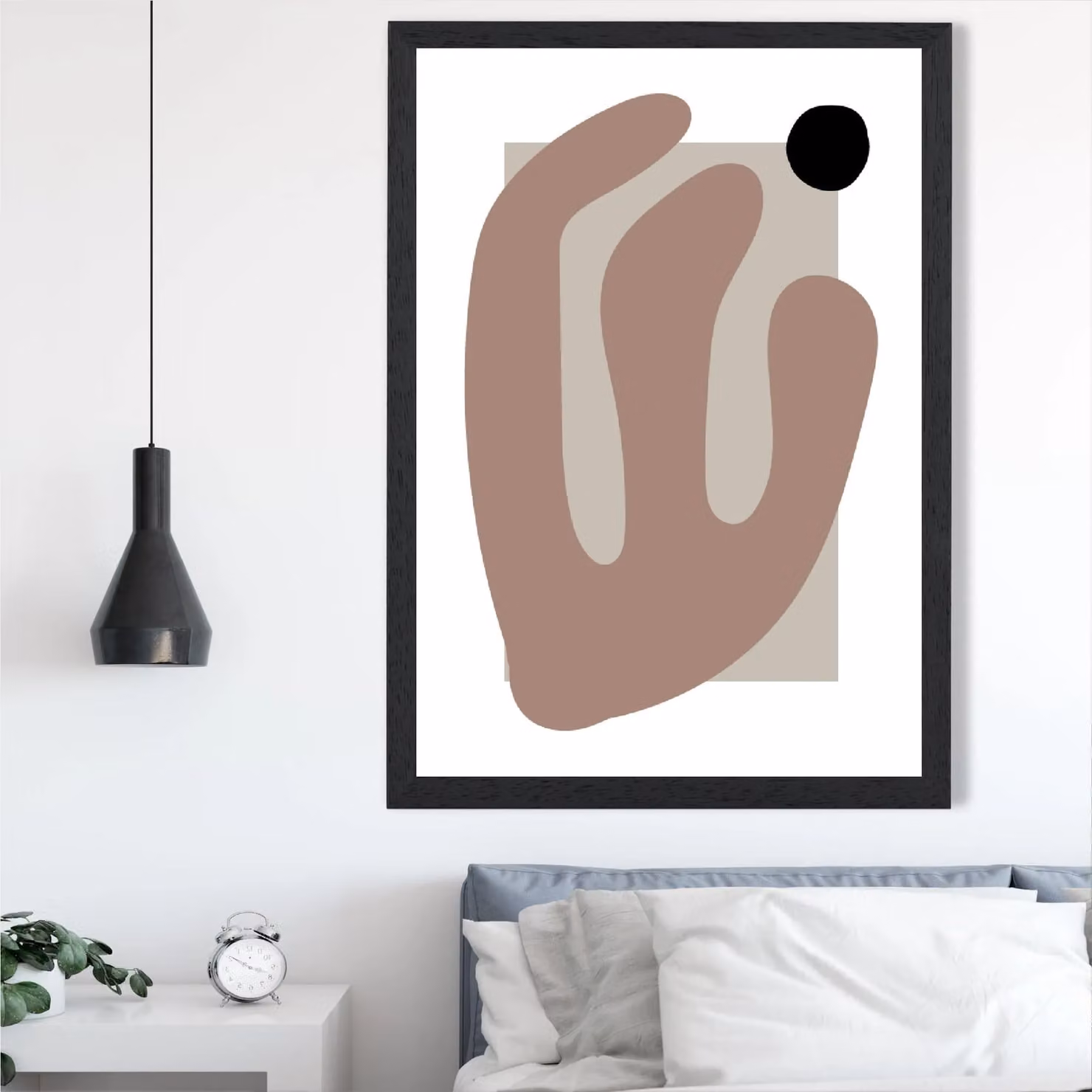 ARTZE Matisse Floral Cutout Brown and Beige Framed Botanical Illustration Paper Poster with Black Frame – 2