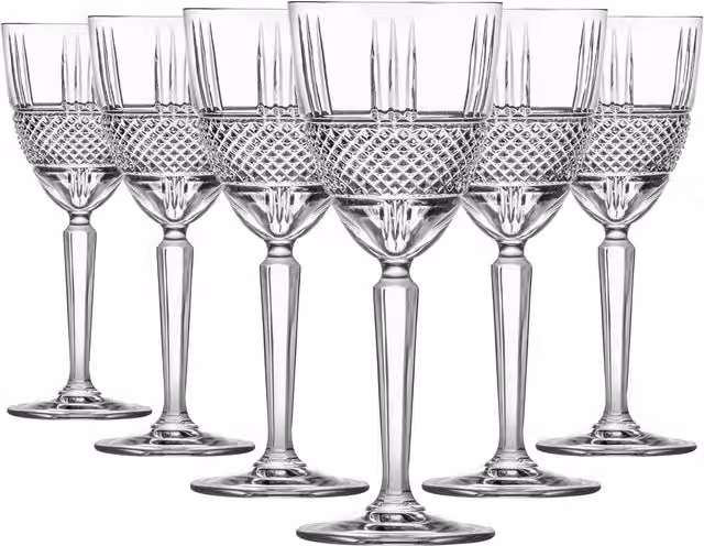 RCR Crystal Brillante Wine Glasses, Pack of 6, Transparent, 230ml